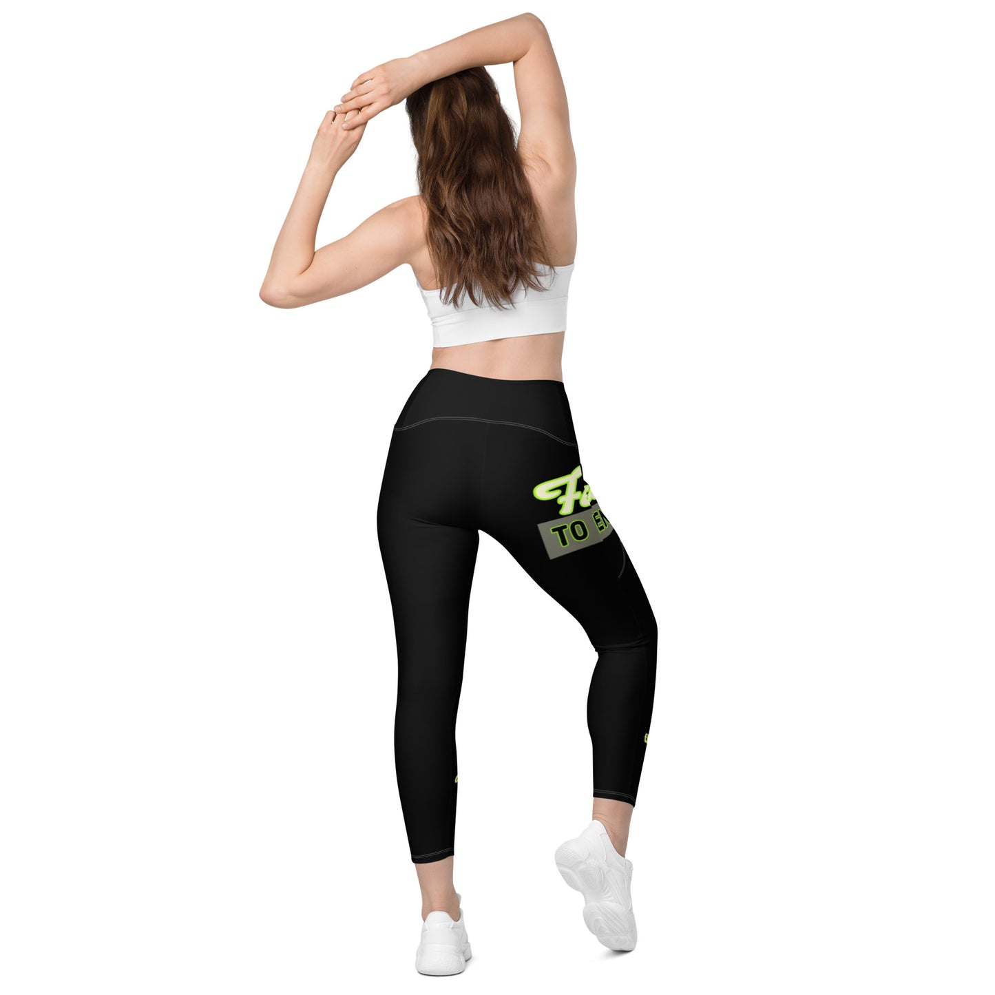 Black & Neon FTE Crossover leggings with pockets