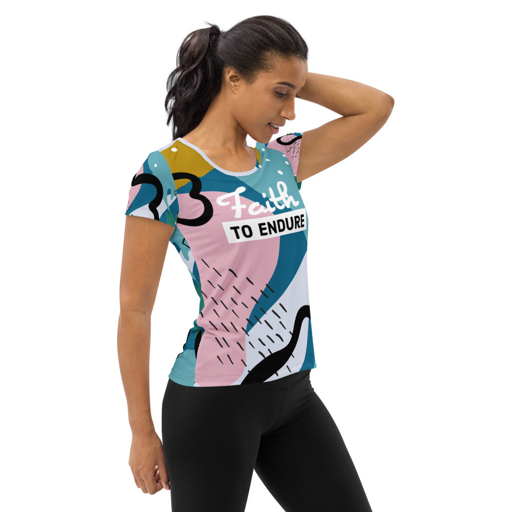 F.T.E. Multicolored All-Over Print Women's Athletic T-shirt