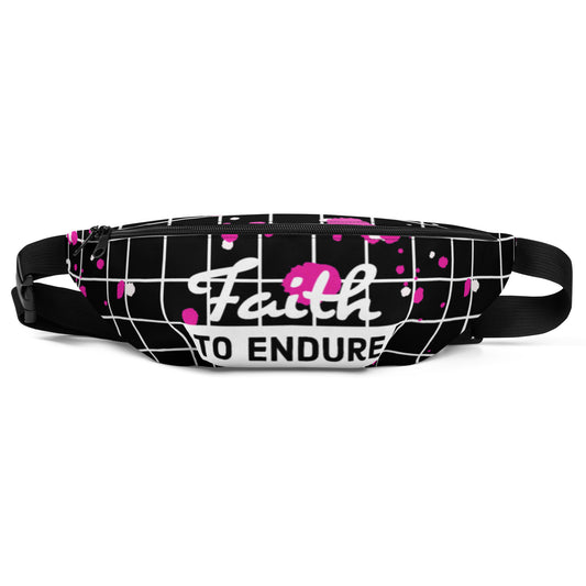 Pink & Black pattern Faith to Endure Fanny Pack