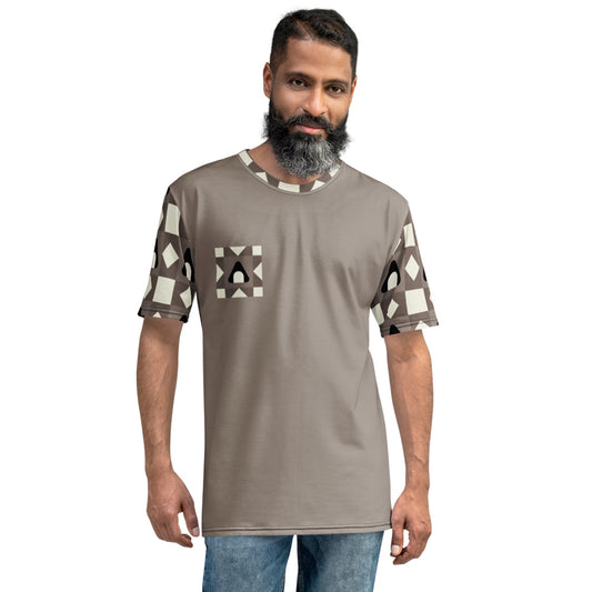 Tan color block Men's t-shirt