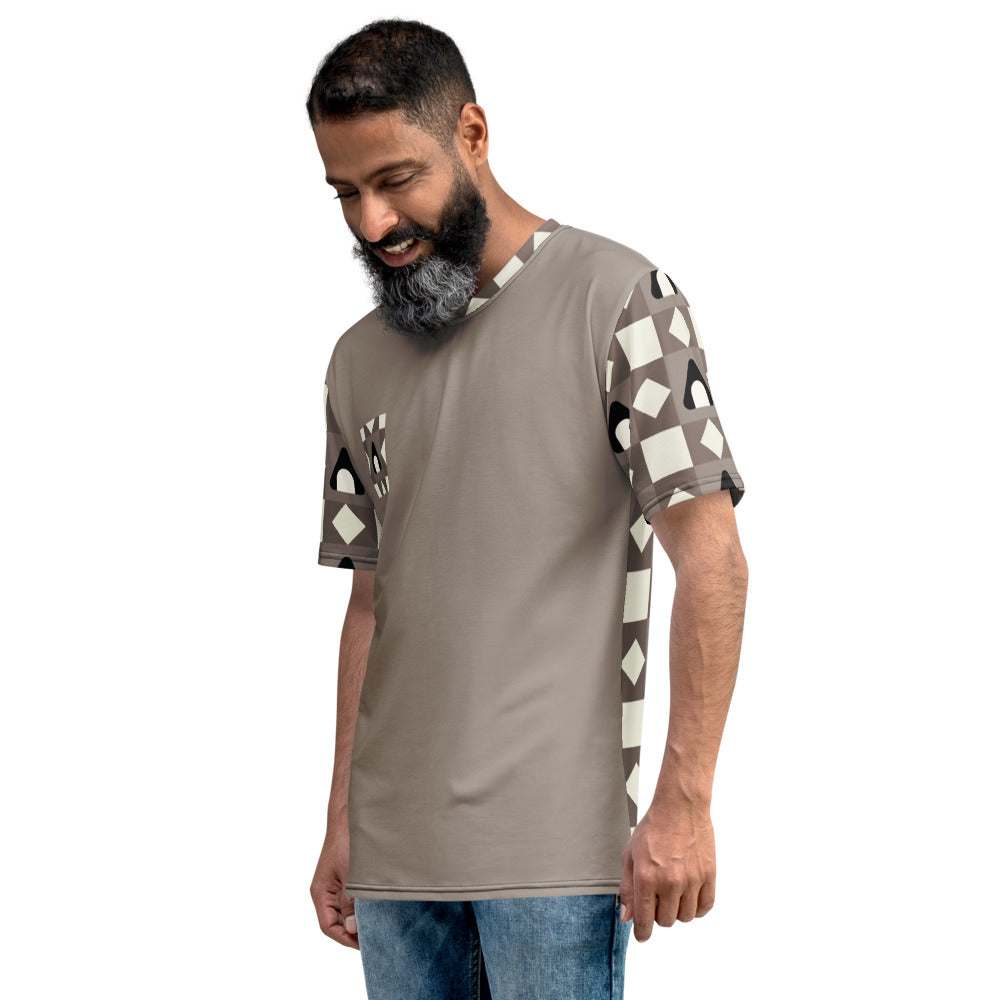 Tan color block Men's t-shirt