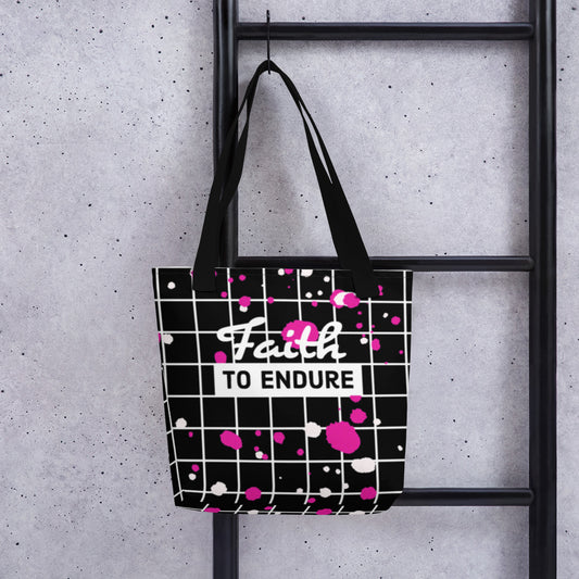 Pink & Black Pattern Tote bag