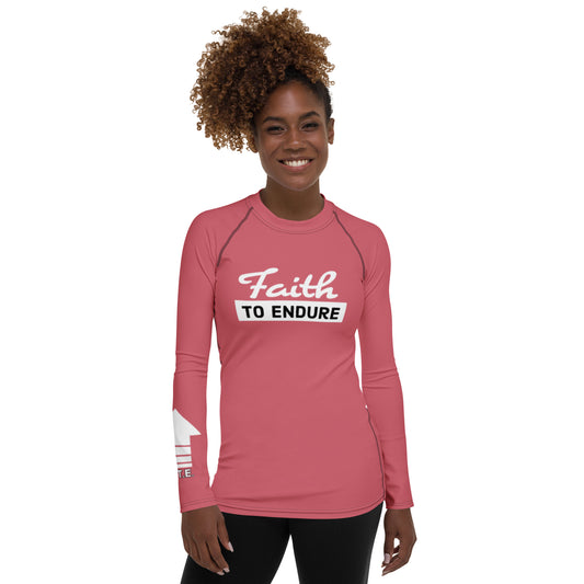 Pink Rose Faith to Endure Women's Rash Guard