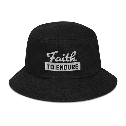 Faith to Endure Denim bucket hat